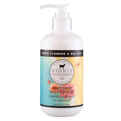 Dionis Goat Milk Body Lotion - Hydrating Formula, Cruelty-Free, Water Flowers & Sea Salt - 8.5oz