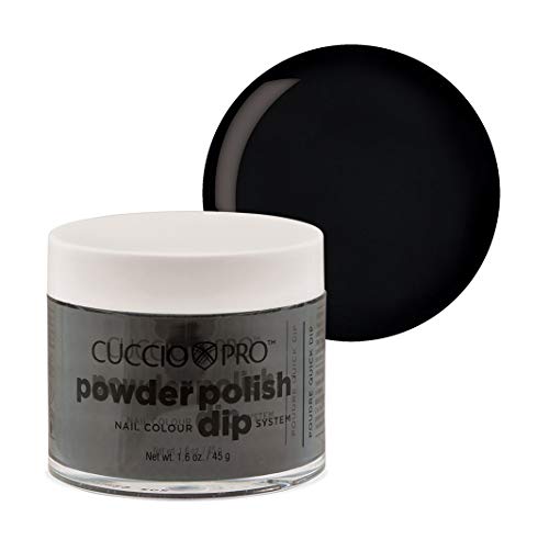 Cuccio Dip Manicure Powder - Strong, Long-lasting Color, Nourishing Formula - Midnight Black 45g