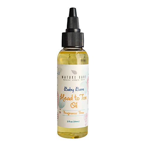 Nature Bare Organic Baby Massage Oil - Nourishes & Hydrates Sensitive Skin, 4oz