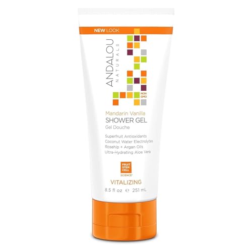 Andalou Naturals Shower Gel - Hydrating Mandarin Vanilla, 98% Nature-Derived - 8.5oz