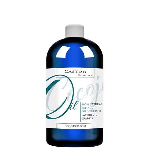 cocojojo Castor Oil - Deeply Hydrating for Hair & Skin, Rich in Fatty Acids - 16 oz