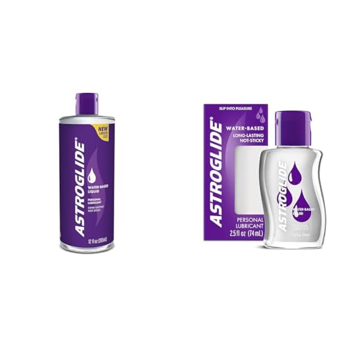 Astroglide Personal Care Set - Long-Lasting Water-Based Lubricants, Paraben-Free - 12oz & 2.5oz