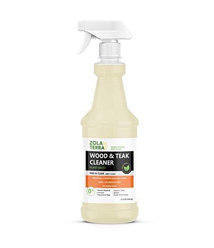 ZolaTerra Teak Wood Cleaner - Restores & Refreshes Weathered Wood, Biodegradable Formula - 32oz