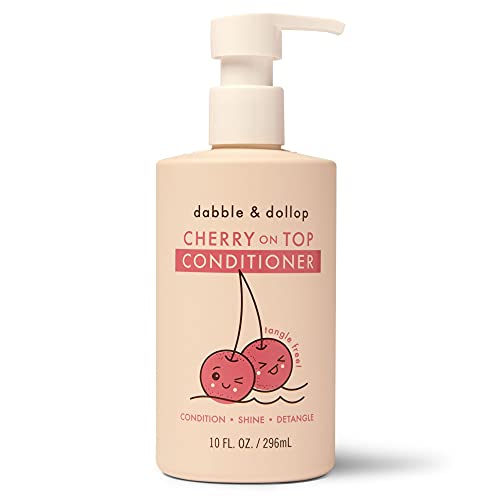 Dabble & Dollop Cherry on Top Conditioner - Natural Shine & Detangler for Kids, 100% USA-Made - 10oz