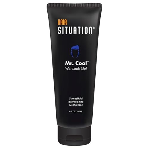 Hair Situation Mr. Cool Wet Look Hair Gel - Strong Hold, High Shine, Alcohol-Free - 8 FL Oz