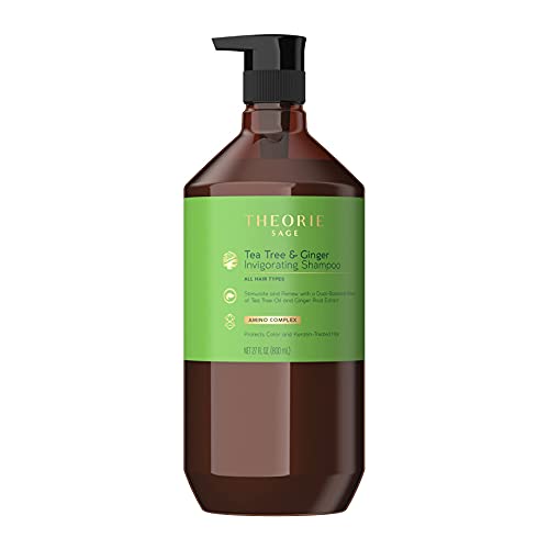 Theorie Tea Tree & Ginger Shampoo - Moisturizes & Protects Color, Herbal Citrus Scent - 800mL