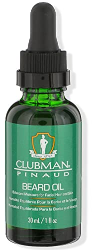 Clubman Pinaud Beard Oil - Moisturizes & Nourishes Facial Hair, Non-Greasy, 1 oz