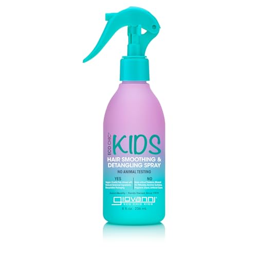 Eco Chic KIDs Hair Detangling Spray - Smooths & Styles with Natural Ingredients - 8 Fl Oz