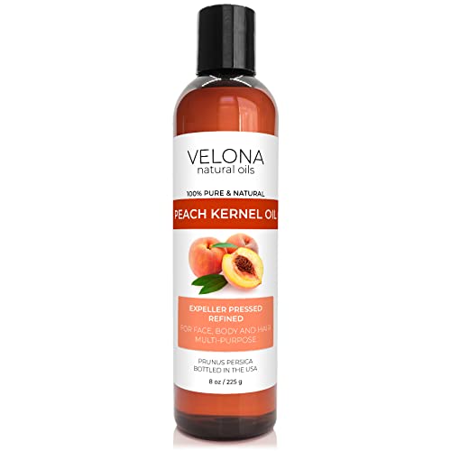 Velona Peach Kernel Oil - Nourishing Hair & Skin Moisturizer, Non-GMO, 8 Fl Oz