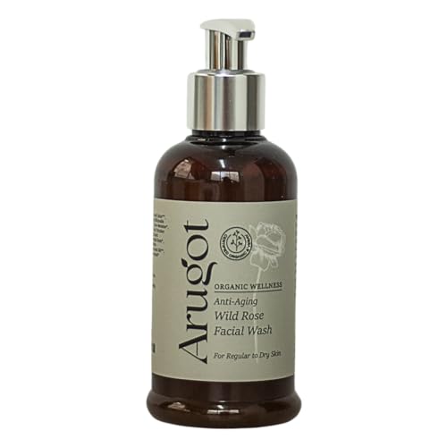 Arugot Organic Wild Rose Facial Cleanser - Anti-Aging, Removes Makeup, 5.1 FL Oz