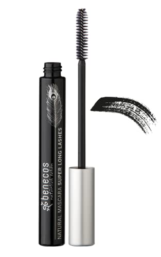 benecos Super Long Lash Mascara - Defines & Lengthens, BDIH Natural Certified, Vegan - Carbon Black