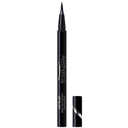 Aesthetica Felt Tip Liquid Eyeliner - Waterproof, Long-lasting, Vegan, Jet Black - 0.5oz