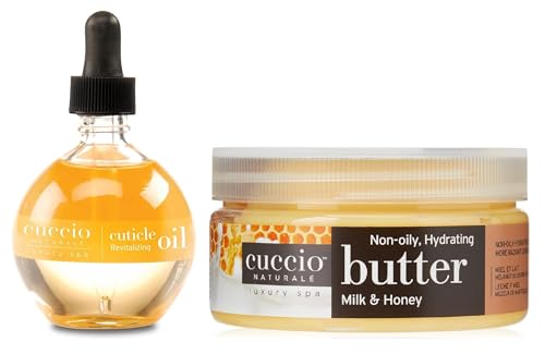 Cuccio Body Lotion & Cuticle Oil - Deep Hydration, Natural Ingredients - Milk & Honey, 10.5oz