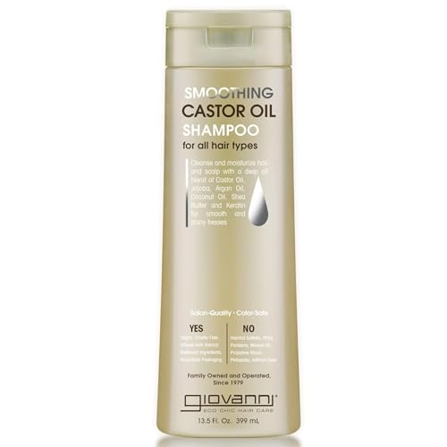 GIOVANNI Smoothing Castor Oil Shampoo - Hydrates & Tames Frizz, Nourishing Oils - 13.5 oz