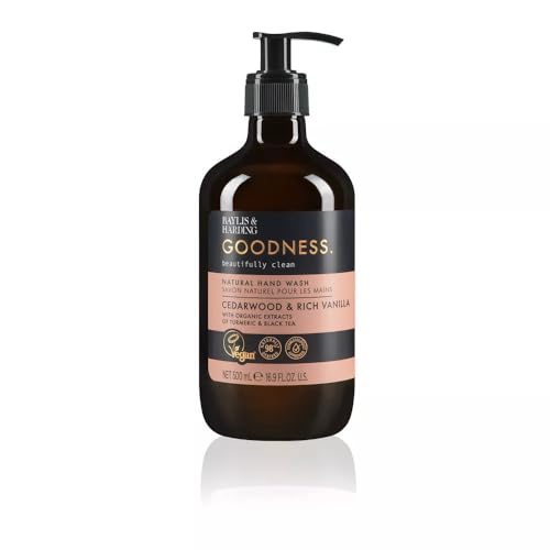 Baylis & Harding Liquid Hand Soap - 98% Organic, Cedarwood & Vanilla, 500ml Dispenser