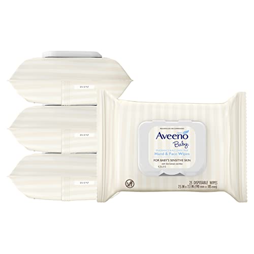 Aveeno Baby Cleansing Wipes - Moisturizing Oat & Aloe, Fragrance-Free for Sensitive Skin - 25 ct