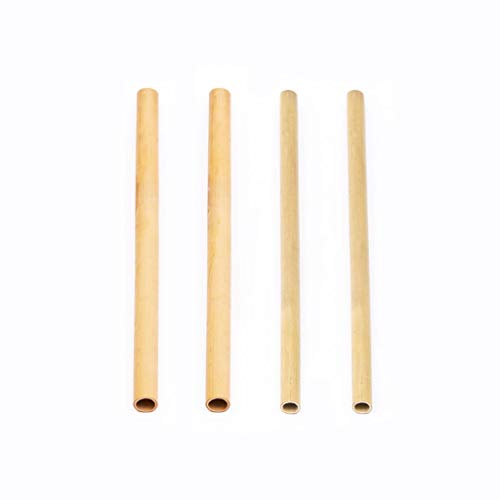 Rainforest Bowls Bamboo Straw Set - Handcrafted, Natural Finish, 4 Straws - 8 Inch