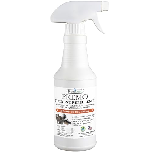 Premo Guard Rodent Repellent Spray - Natural Peppermint Oil, Safe for Kids & Pets - 32 oz