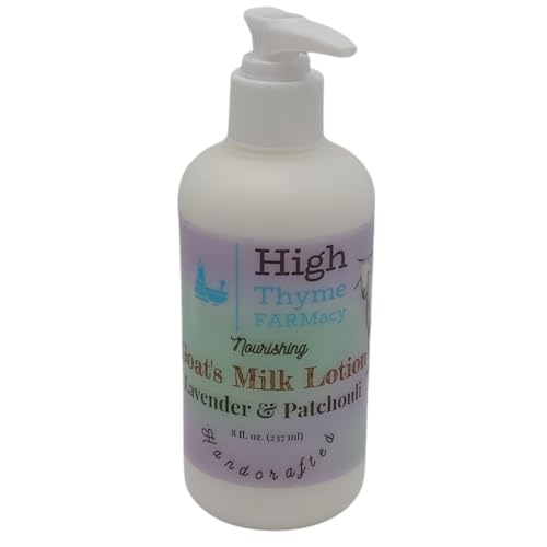 Natural Goat Milk Lotion - Moisturizing Lavender & Patchouli for Sensitive Skin - 8oz Pump