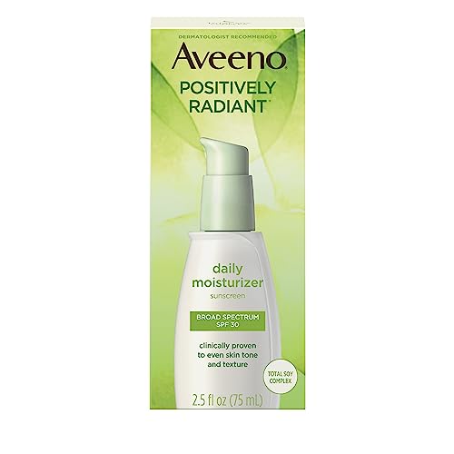 Aveeno Daily Facial Moisturizer - Evens Skin Tone, SPF 30 Protection, Oil-Free - 2.5 fl oz