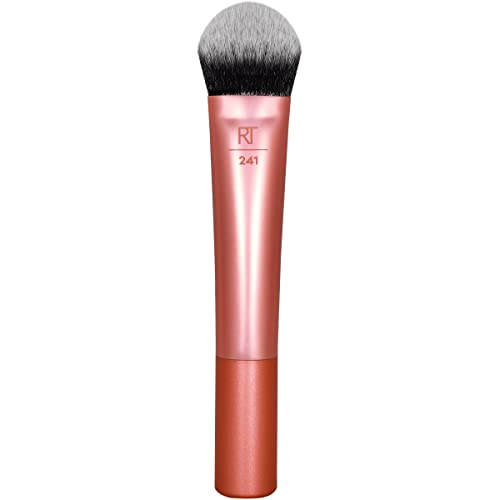 Real Techniques Makeup Brush - Flawless Finish, Cruelty-Free, Vegan - Orange, 1 Count