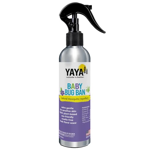 YAYA ORGANICS Baby Bug Ban - Natural Mosquito Repellent for Sensitive Skin, 8oz Spray