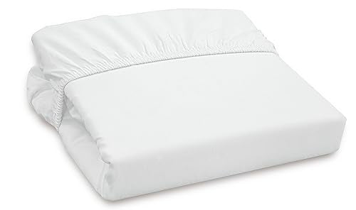 Royale Linens 300 Thread Count Cotton Fitted Sheet - Breathable, OEKO-TEX Certified - King, White