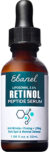 Ebanel Retinol Face Serum - Reduces Wrinkles, Brightens Skin, Hyaluronic Acid, 1oz