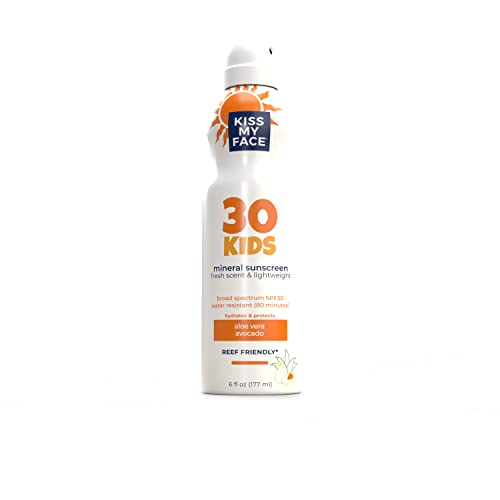 Kiss My Face Kids Sunscreen Spray - SPF 30 Protection, Water-Resistant, Lightweight - 6 fl oz