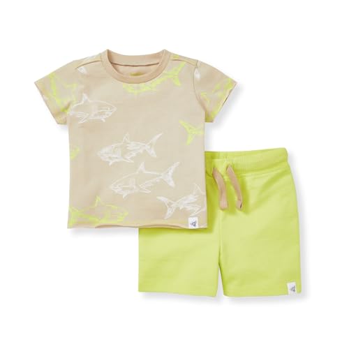 Burt's Bees Baby Boys' Shirt & Pant Set - Soft, GOTS Certified Organic Cotton, Delicate Doe Dip Dye