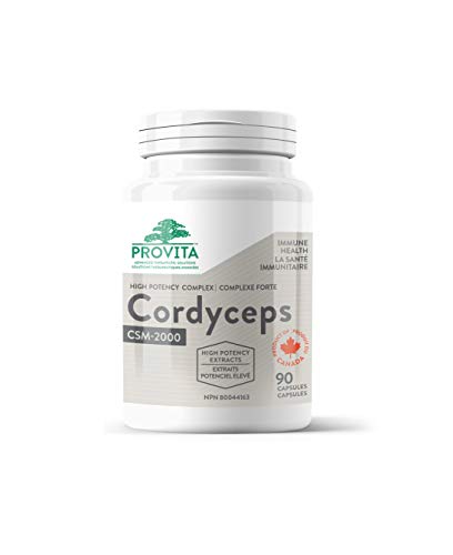 Provita Cordyceps Mushroom Supplement - High Potency for Wellness, 90 Capsules, Made in Canada