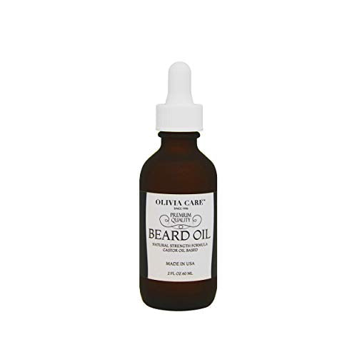 OLIVIA CARE Beard Oil - Hydrates, Softens, All Natural Ingredients - 2 Fl Oz Glass Bottle