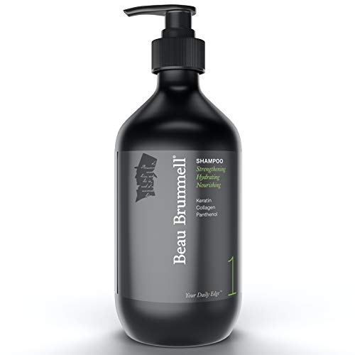 Beau Brummell Men's Shampoo - Strengthens & Hydrates with Keratin, Collagen - 16.9oz Bottle