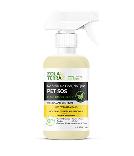 ZolaTerra Pet Odor & Stain Remover - Non-Toxic, Plant-Based, Safe for Pets & Kids - 16oz