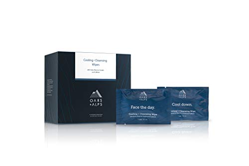 Oars + Alps Personal Cleansing Wipes - Energizing Caffeine & Menthol, TSA Approved - 14 Wipes