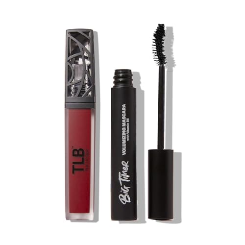 The Lip Bar Vegan Eye and Lip Kit - Long Lasting Matte Lipstick & Volumizing Mascara - 2 pcs