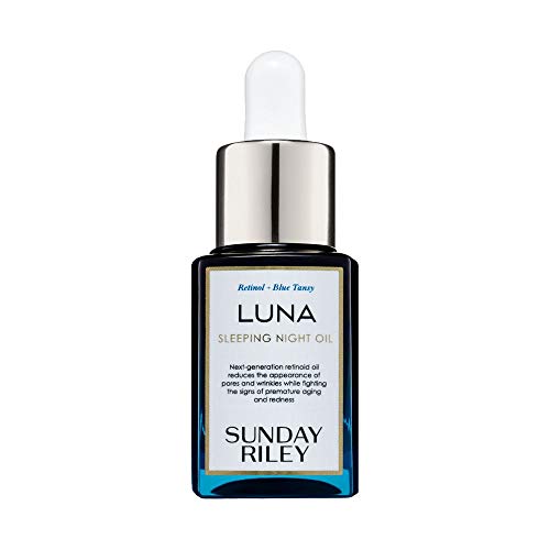 Sunday Riley Luna Retinol Night Oil - Reduces Wrinkles & Pores, Soothing Blue Tansy - 0.5oz