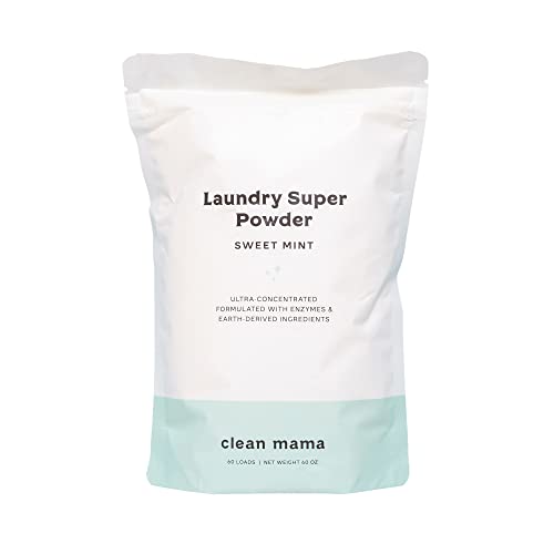 Clean Mama Laundry Super Powder - Enzyme-Powered Stain Fighter, Safe for Sensitive Skin - 60 Loads