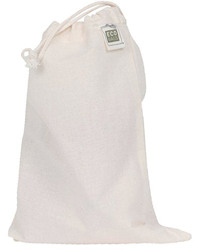 Ecobags Reusable Produce Bag Set - 100% Natural Cotton, Fair Wage Certified - 3 Medium Bags