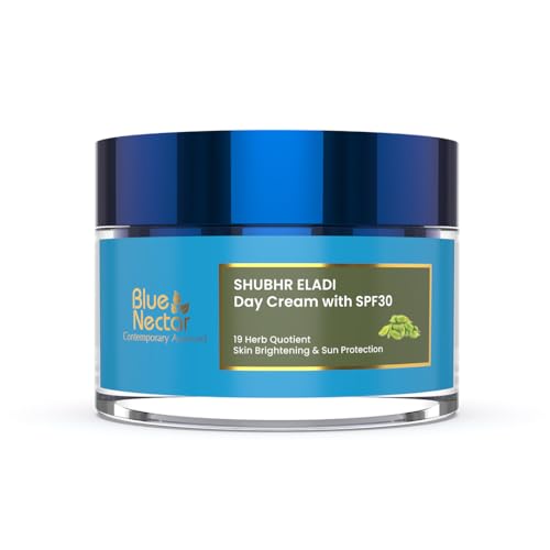 Blue Nectar Face Moisturizer - SPF 30 Sun Protection & Skin Brightening with 19 Herbs - 1.7 Oz