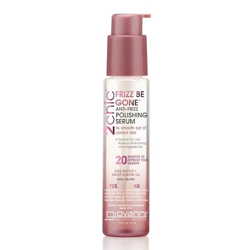 GIOVANNI 2chic Frizz Be Gone Serum - Smooths Hair, Color-Safe, Vegan - 2.75 oz