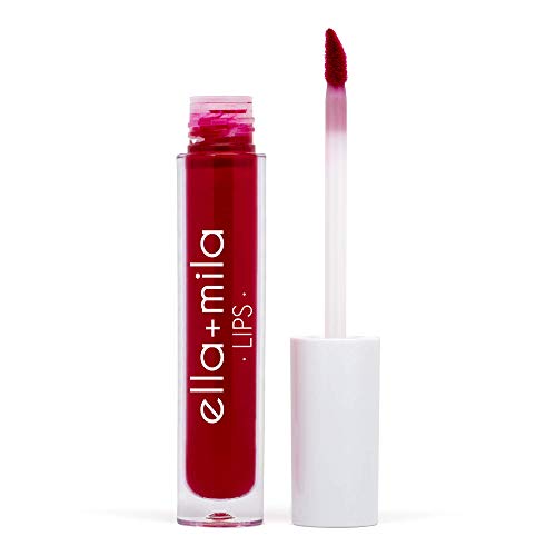 ella+mila Velvet Matte Liquid Lipstick - Moisturizing, Long-Lasting Red with Vitamin E - 4ml