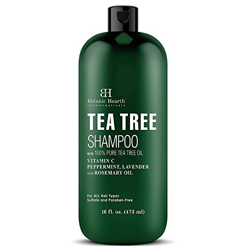 Botanic Hearth Tea Tree Shampoo - Fights Dandruff, Nourishes Hair, Soothes Scalp - 16 fl oz