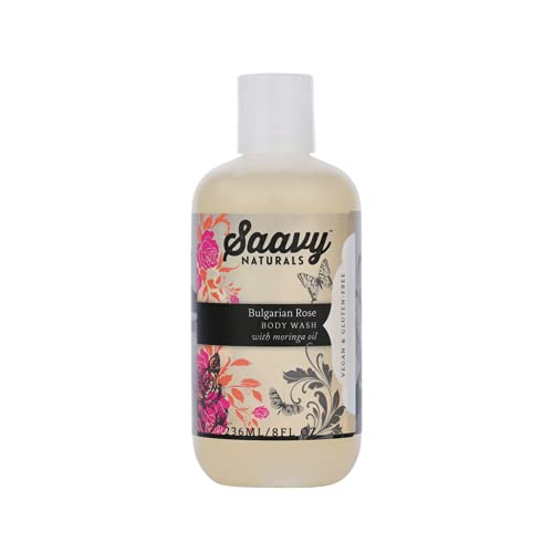 Savvy Naturals Body Wash - Nourishing Bulgarian Rose, Gluten-Free & Vegan - 8 oz