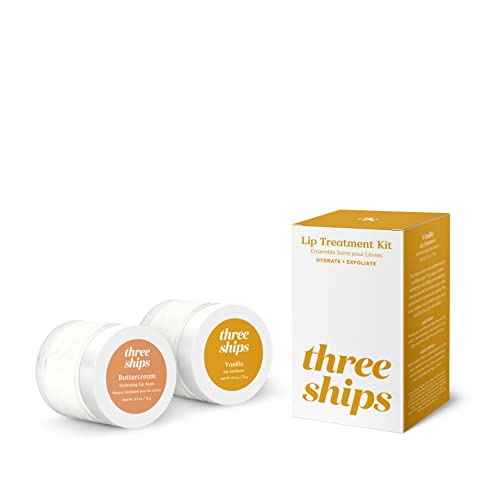 Three Ships Lip Treatment Kit - Hydrating Buttercream Mask & Vanilla Exfoliator - 2 x 15g