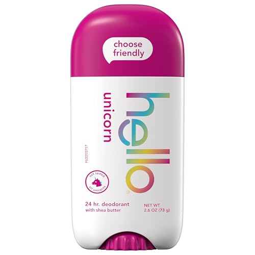 Hello Unicorn Deodorant - 24-Hour Odor Control, Vegan, Aluminum-Free - 2.6 oz