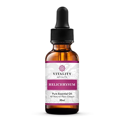 Vitality Extracts Helichrysum Essential Oil - Skin Healing, Stress Relief, Plant-Based - 30ml