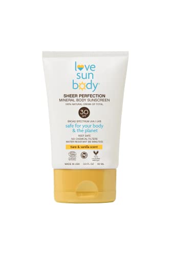 Love Sun Body Mineral Sunscreen SPF 30 - Natural Ingredients, Reef Safe, Moisturizing - 3 fl oz