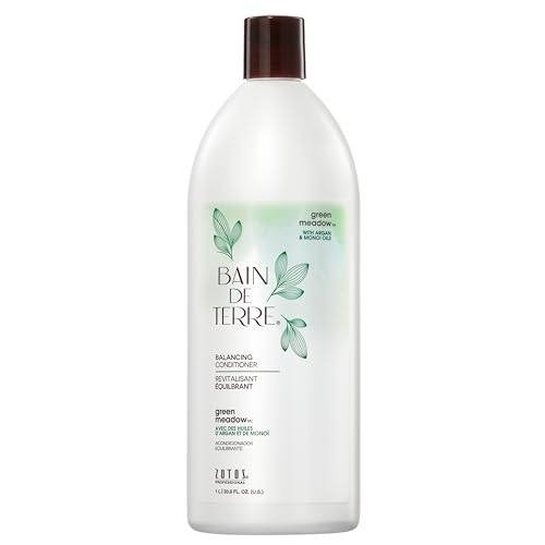 Bain de Terre Green Meadow Conditioner - Soft, Silky Hair, Argan & Monoi Oils, Vegan - 33.8 Fl Oz