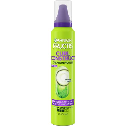 Garnier Fructis Hair Mousse - Defines Curls, Controls Frizz with Shea Butter - 6.8 Oz